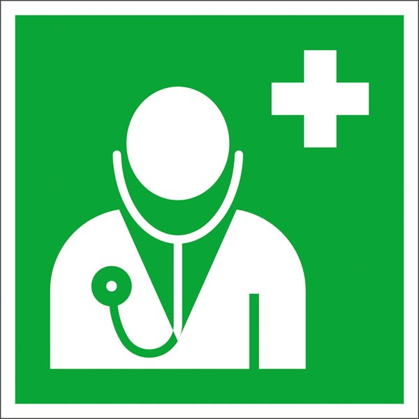 Erste-Hilfe-Schild – langnachleuchtend Arzt